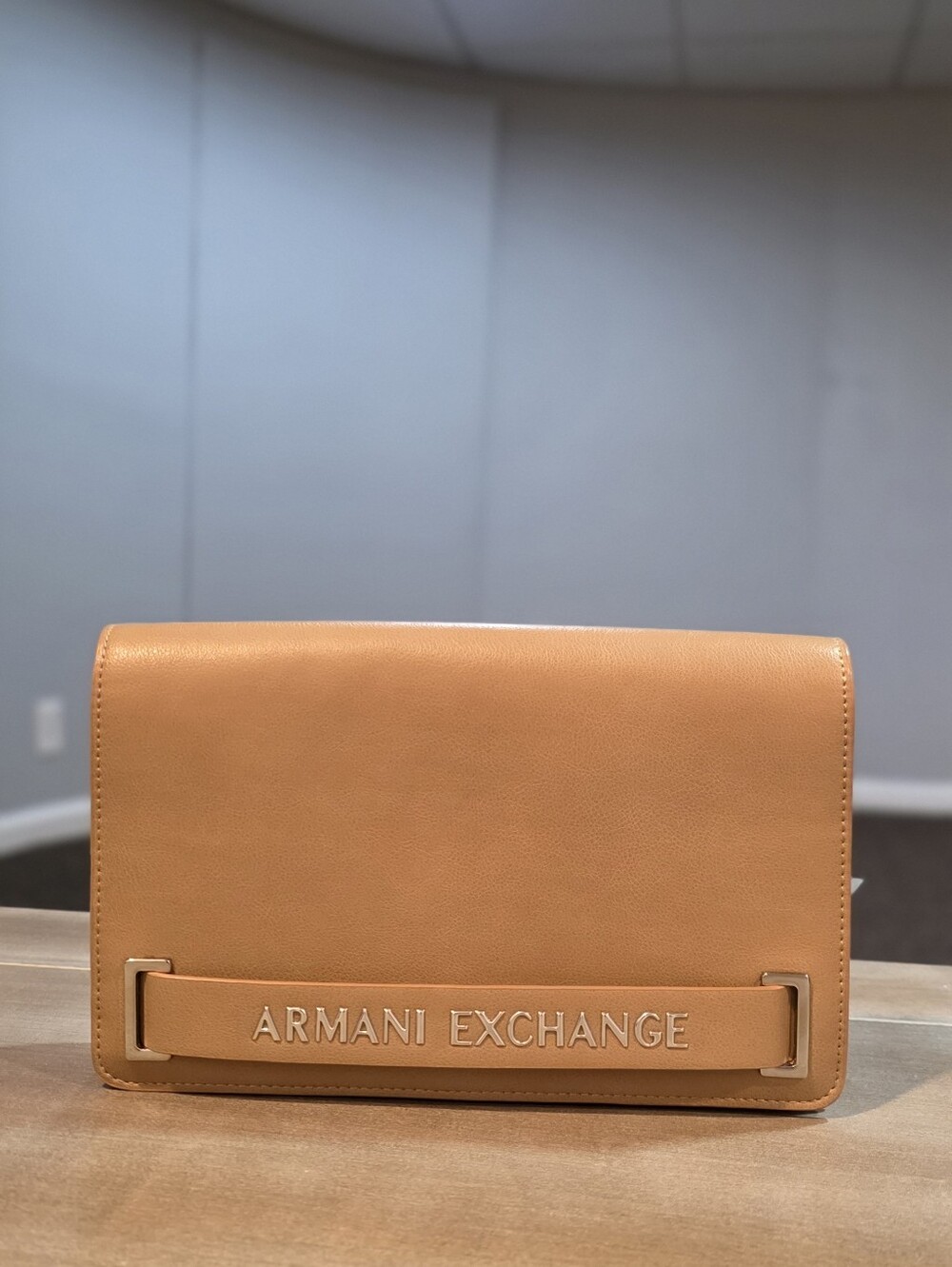 Armani Exchange Tan Leather Bag